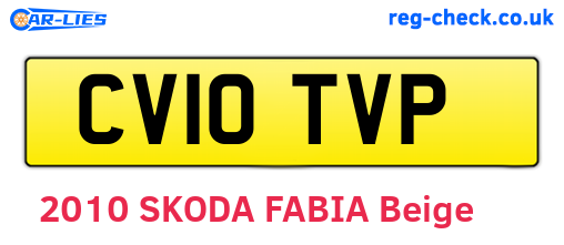 CV10TVP are the vehicle registration plates.