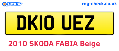 DK10UEZ are the vehicle registration plates.
