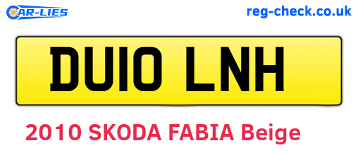 DU10LNH are the vehicle registration plates.