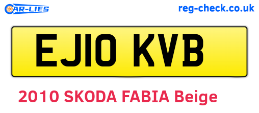 EJ10KVB are the vehicle registration plates.