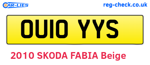 OU10YYS are the vehicle registration plates.