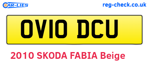 OV10DCU are the vehicle registration plates.