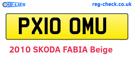 PX10OMU are the vehicle registration plates.