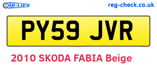 PY59JVR are the vehicle registration plates.