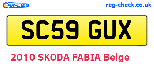 SC59GUX are the vehicle registration plates.