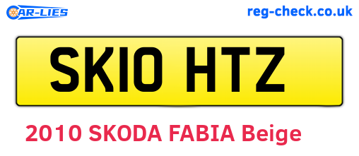 SK10HTZ are the vehicle registration plates.