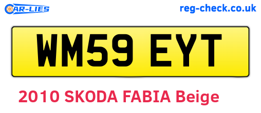 WM59EYT are the vehicle registration plates.