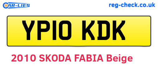 YP10KDK are the vehicle registration plates.