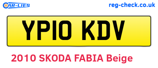 YP10KDV are the vehicle registration plates.