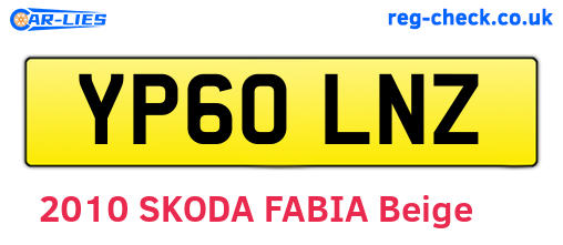 YP60LNZ are the vehicle registration plates.