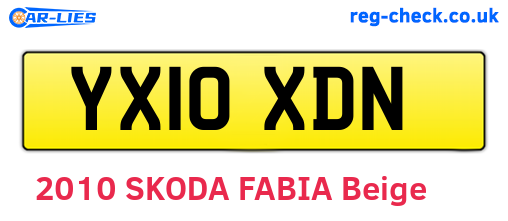 YX10XDN are the vehicle registration plates.
