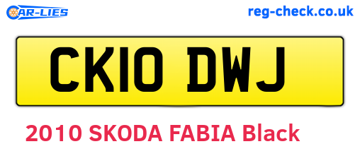 CK10DWJ are the vehicle registration plates.