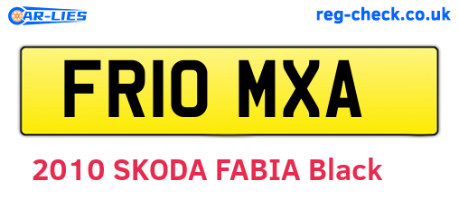 FR10MXA are the vehicle registration plates.