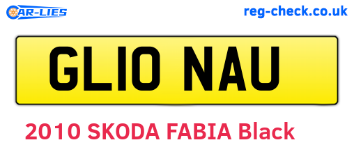 GL10NAU are the vehicle registration plates.