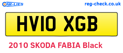 HV10XGB are the vehicle registration plates.