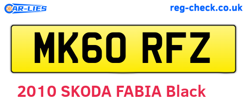 MK60RFZ are the vehicle registration plates.