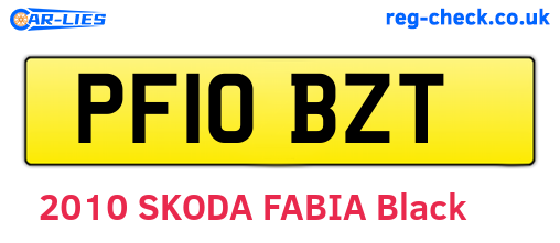 PF10BZT are the vehicle registration plates.