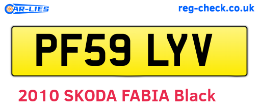 PF59LYV are the vehicle registration plates.
