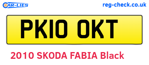PK10OKT are the vehicle registration plates.