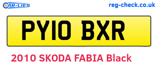 PY10BXR are the vehicle registration plates.