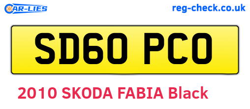 SD60PCO are the vehicle registration plates.