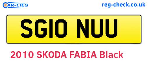SG10NUU are the vehicle registration plates.