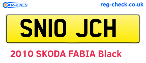 SN10JCH are the vehicle registration plates.