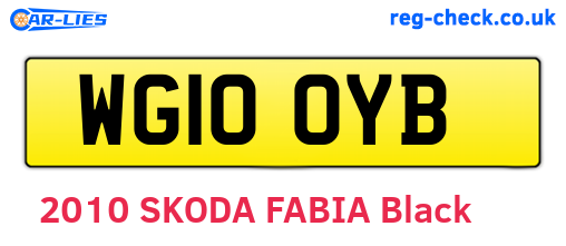 WG10OYB are the vehicle registration plates.