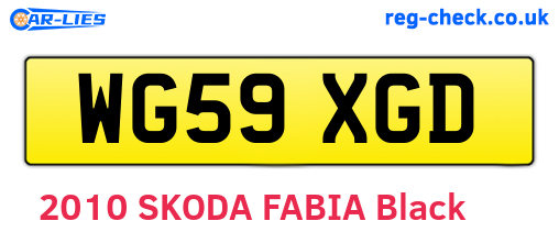 WG59XGD are the vehicle registration plates.