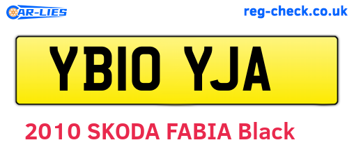 YB10YJA are the vehicle registration plates.