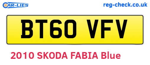 BT60VFV are the vehicle registration plates.