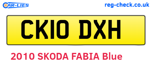 CK10DXH are the vehicle registration plates.