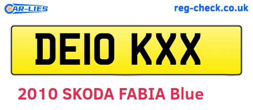 DE10KXX are the vehicle registration plates.
