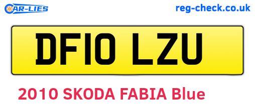DF10LZU are the vehicle registration plates.