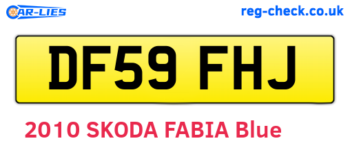 DF59FHJ are the vehicle registration plates.