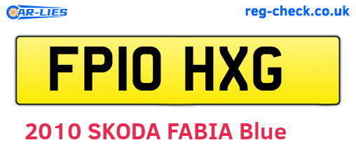 FP10HXG are the vehicle registration plates.