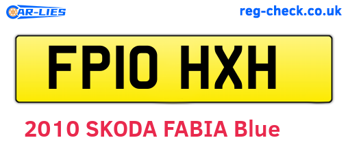 FP10HXH are the vehicle registration plates.
