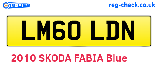 LM60LDN are the vehicle registration plates.