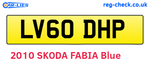 LV60DHP are the vehicle registration plates.