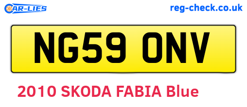 NG59ONV are the vehicle registration plates.