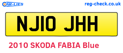 NJ10JHH are the vehicle registration plates.