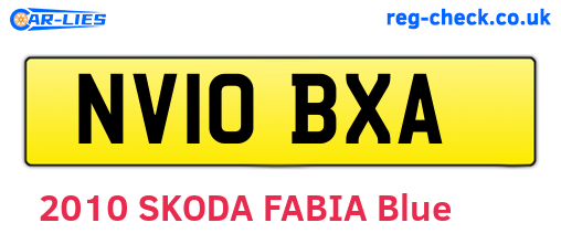 NV10BXA are the vehicle registration plates.