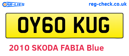 OY60KUG are the vehicle registration plates.