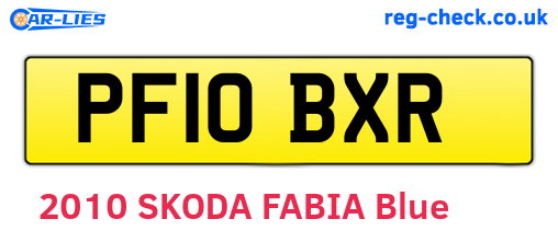 PF10BXR are the vehicle registration plates.