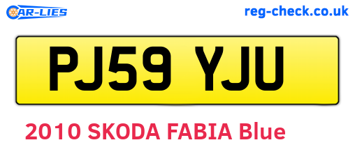 PJ59YJU are the vehicle registration plates.