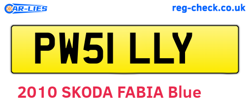 PW51LLY are the vehicle registration plates.