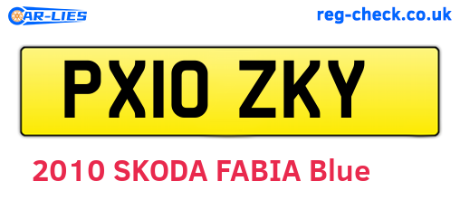 PX10ZKY are the vehicle registration plates.