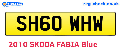 SH60WHW are the vehicle registration plates.