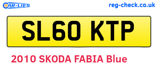 SL60KTP are the vehicle registration plates.