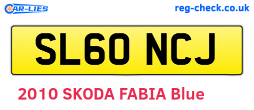 SL60NCJ are the vehicle registration plates.